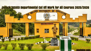 Tasued departmental cut off mark for all courses